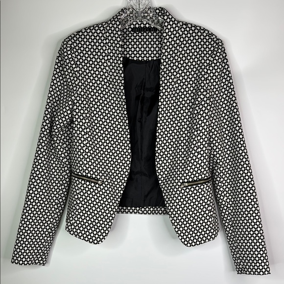 Potter's Pot Open Front Black And White Blazer Size Small - Picture 1 of 9